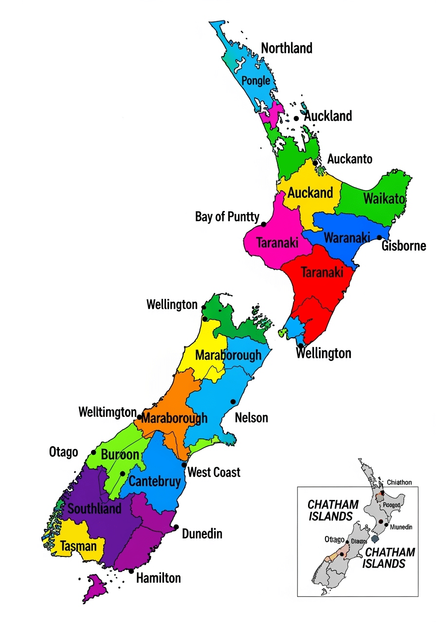 freepik create a colorful political map of new zealand sho 19762